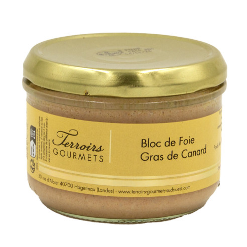 Bloc de foie gras de canard
 poids-180 g contenance-Verrine