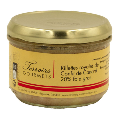 Rillettes royales de confit de canard 20% foie gras