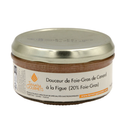 Douceur de foie gras de canard à la figue (20% foie gras, sans porc, sans alcool)