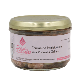 Terrine de poulet jaune aux poivrons grillés