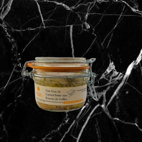Foie gras de canard entier aux éclats de truffes