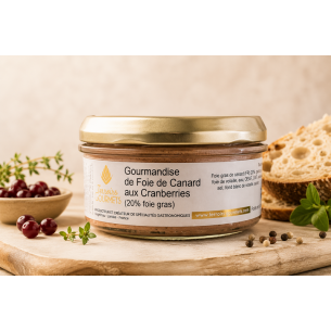 Expression de foie gras de canard aux Cranberries (20% foie gras)