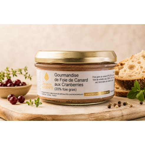 Expression de foie gras de canard aux Cranberries (20% foie gras)