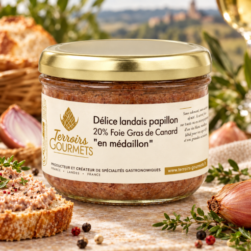 Apéro 100% français : rillettes royales de canard confit & foie gras