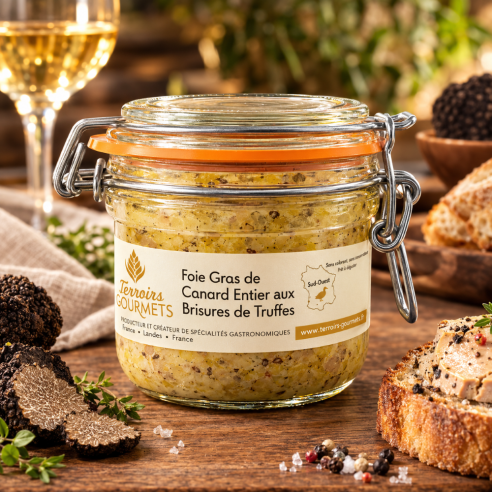 Foie gras de canard entier aux éclats de truffes